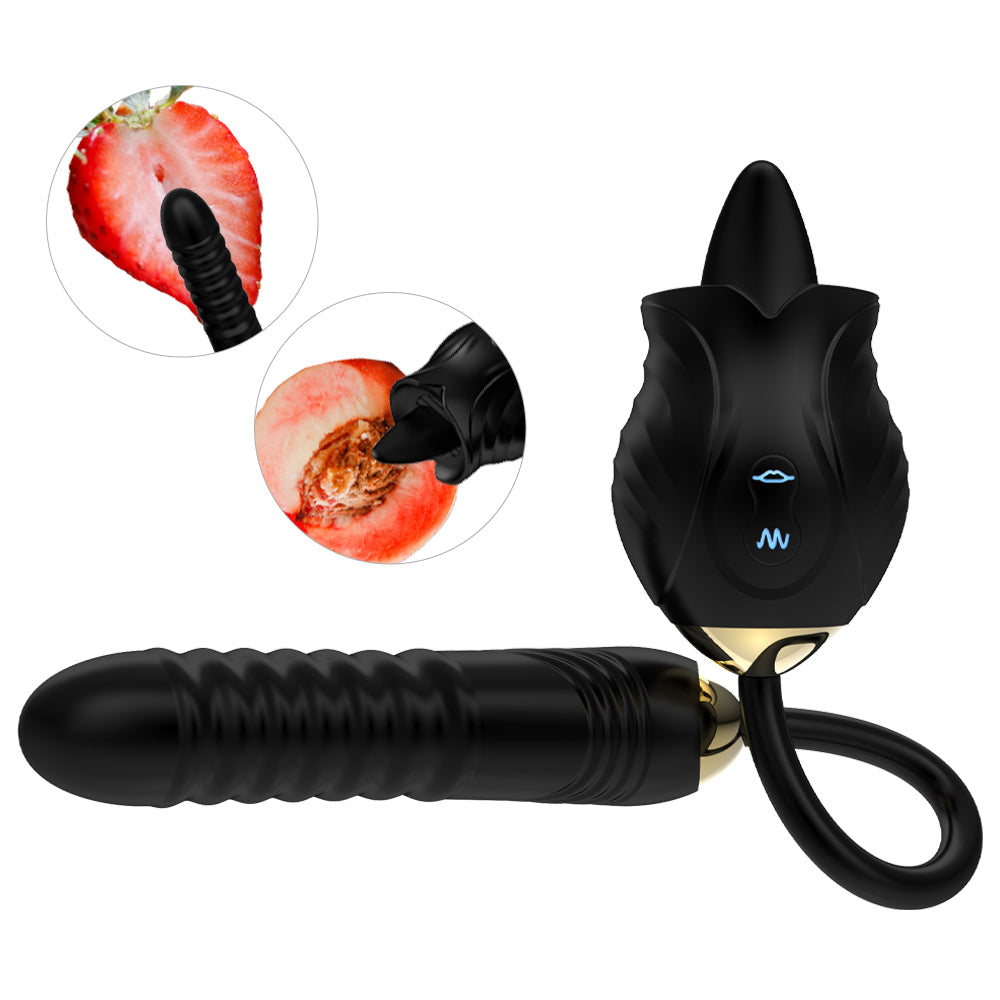 Lurevibe - New Rose Toy Warming G-spot Tongue Licking Vibrator