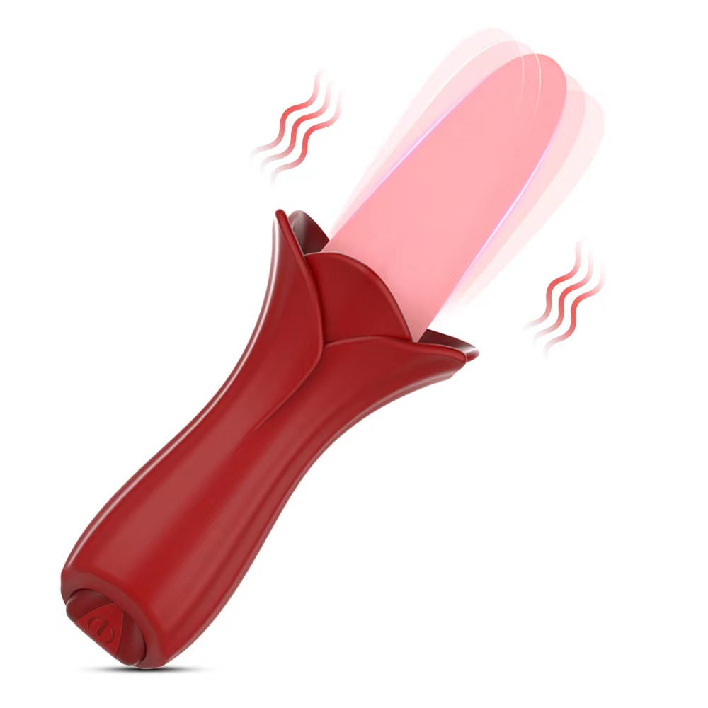 Lurevibe - Rose Tongue Vibrating Stick Vaginal Licking Clitoris Stimulator