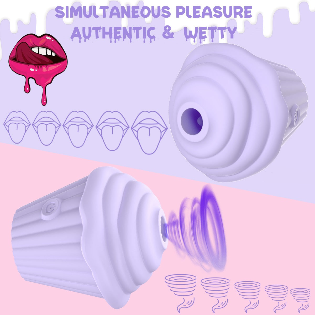 Lurevibe - Mini Ice Cream Sucking Vibrator Clitoris Stimulator For Adult