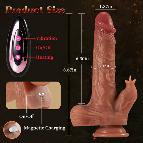 Desiretouch - Reed 9 Vibrating Tongue Licking 3 Thrusting & Swing Heating 8.67 Inch Realistic Dildo