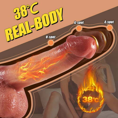 Desiretouch - Double-Ended Dildos Female 10 Frequency Variable Sex Machine Clitoris Vibrator - 9 Vibrating 3 Thrusting & Swing Intelligent Heating Realistic Dildo Vibrator 6.3 Inch