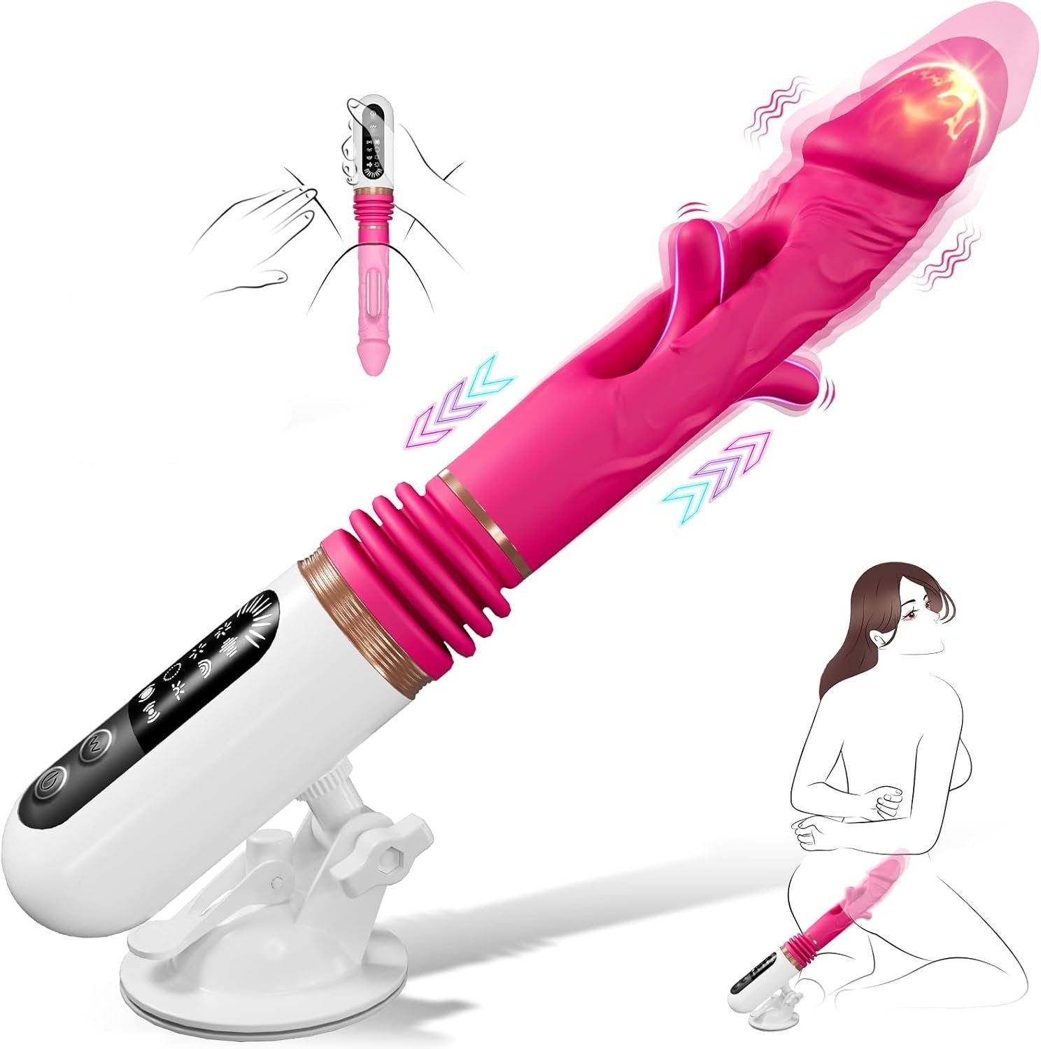 Telescopic Thrust Dildo Machine With 5 Thrusts And 8 Vibration Modes