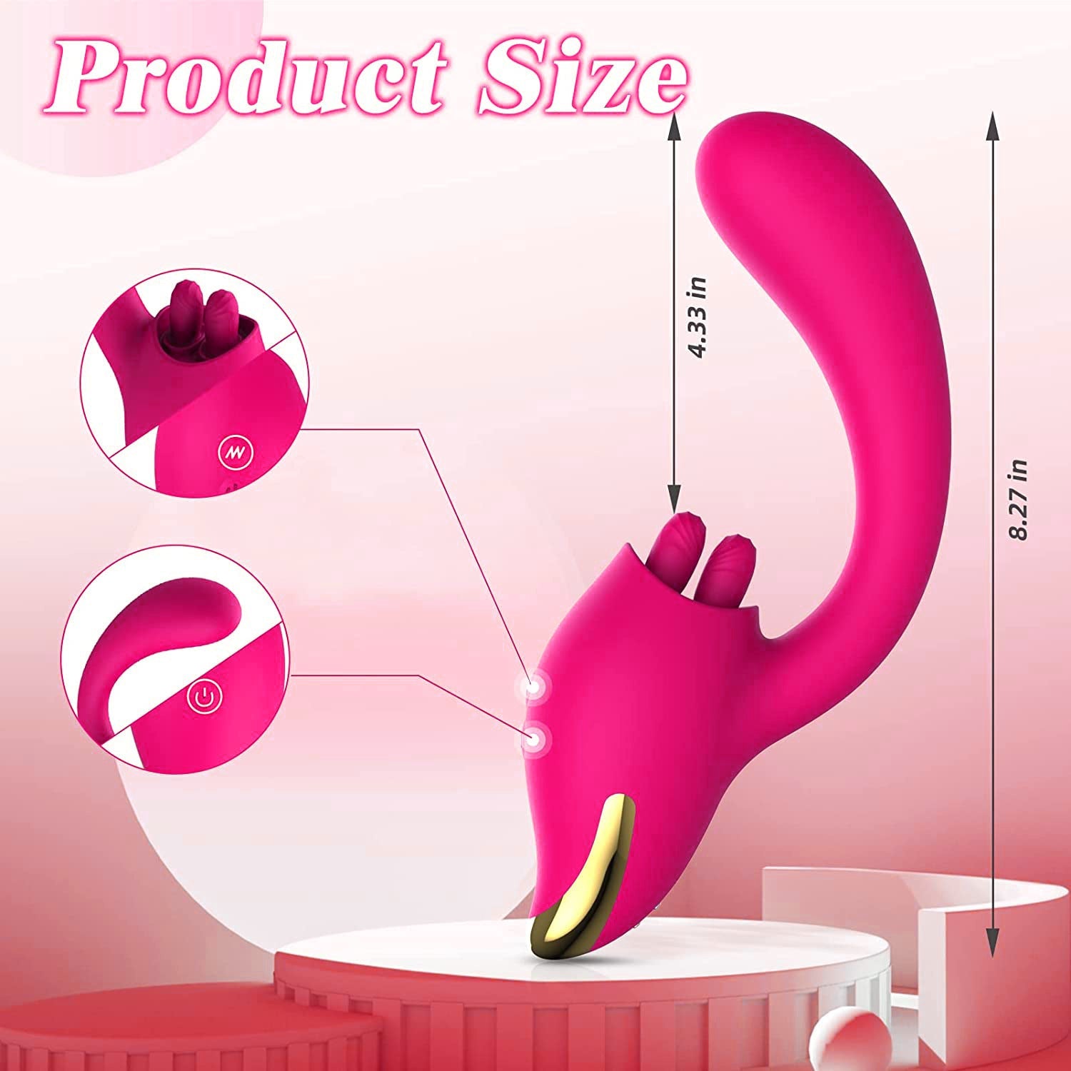 Lurevibe - Merlot 2-in-1 Tongue-licking Dildo Vibrator