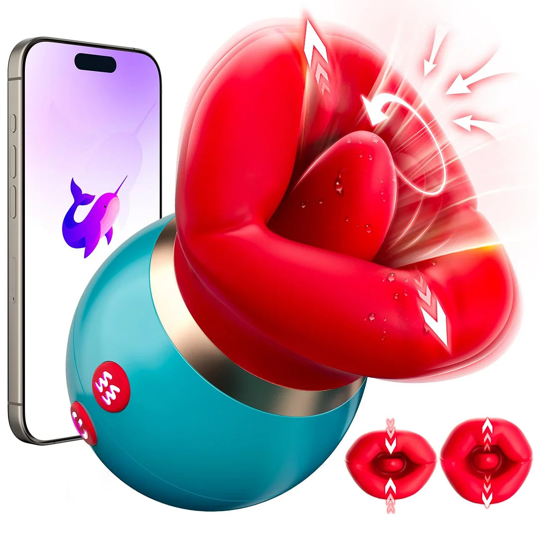 Desiretouch - 3 in 1 App Remote Control Big Mouth Vibrator With 360° Tongue Licking & Sucking & Vibrating