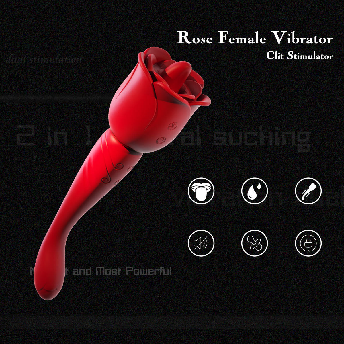 Lurevibe - Rose Honey Tongue Licking Vibration G Point Massage Stick Nipple Masturbation Device